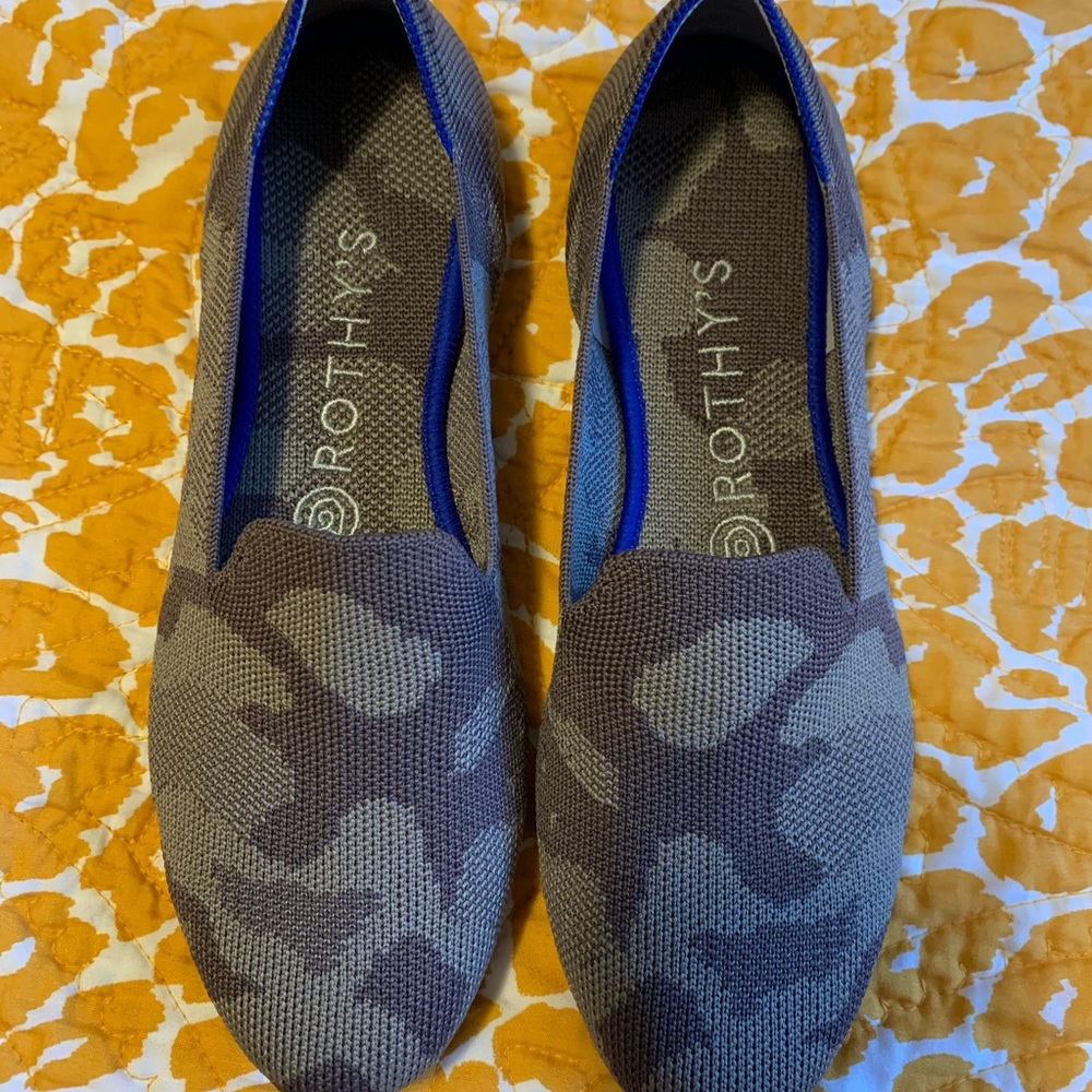 Rothy’s mink camo loafers